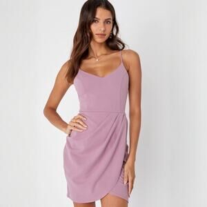 Lulus Forever Your Girl Mauve Pink Bodycon Dress Women's Small NWT